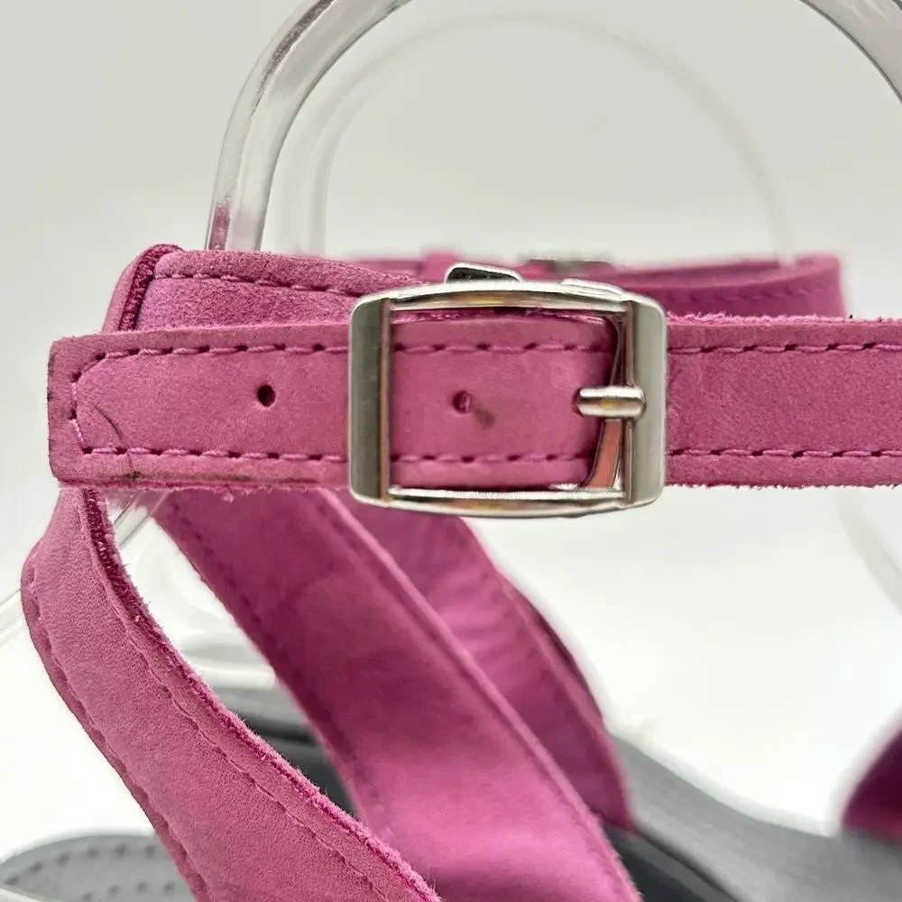 Crocs Leigh Wedge Womens 8 Sandal Wild Orchid Purple Gray Comfort Heels
